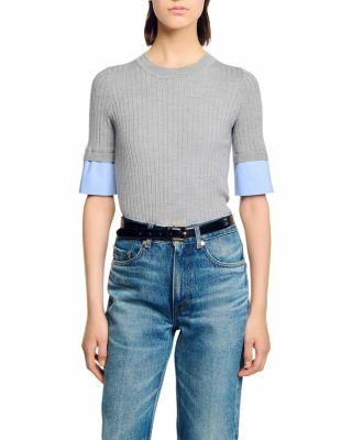 Contrast Sleeve Sweater by SANDRO PARIS