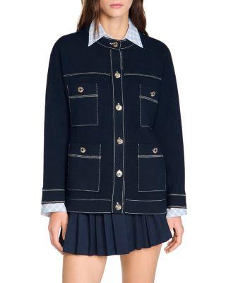 Contrast Stitch Cardigan by SANDRO PARIS