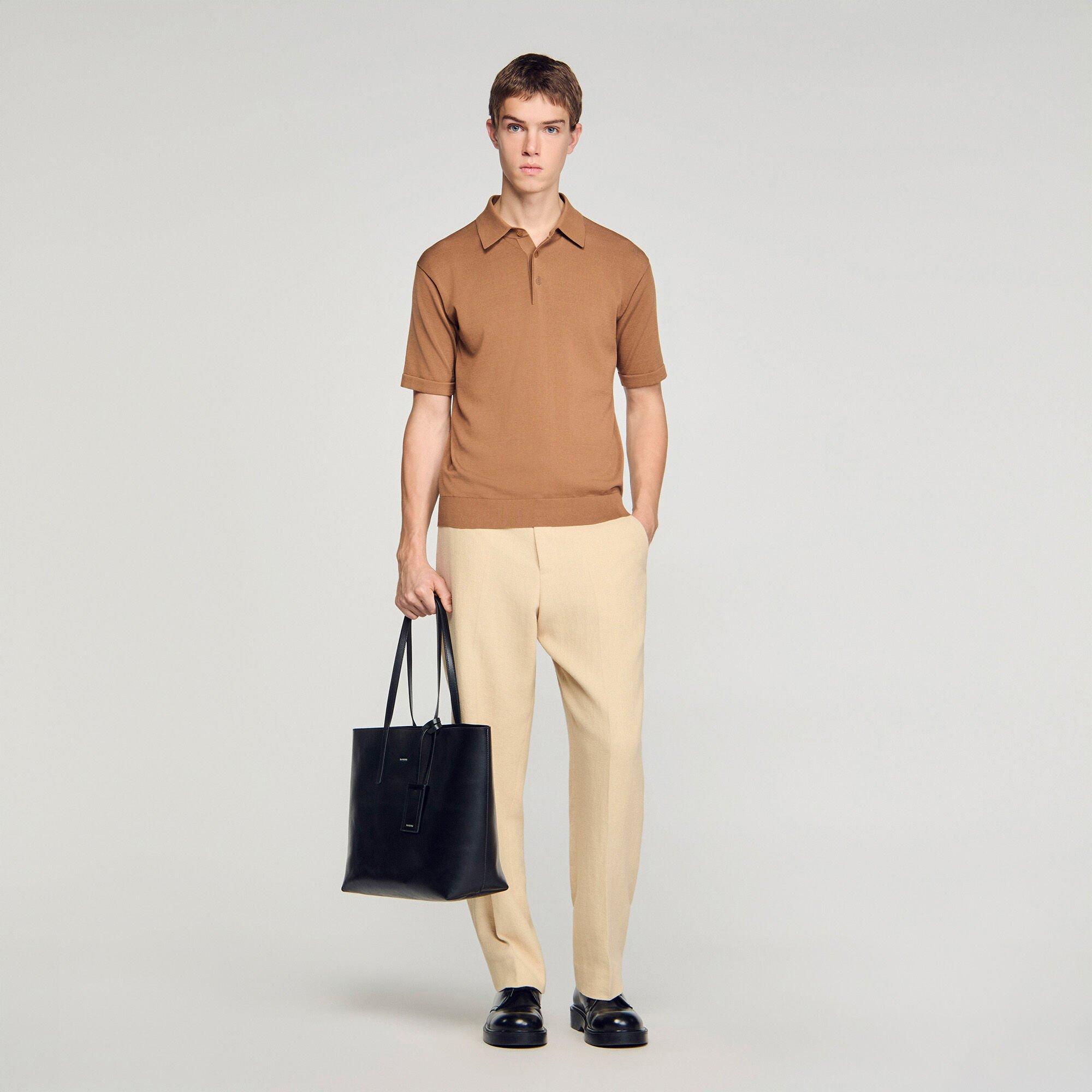 Cotton and silk polo shirt by SANDRO PARIS