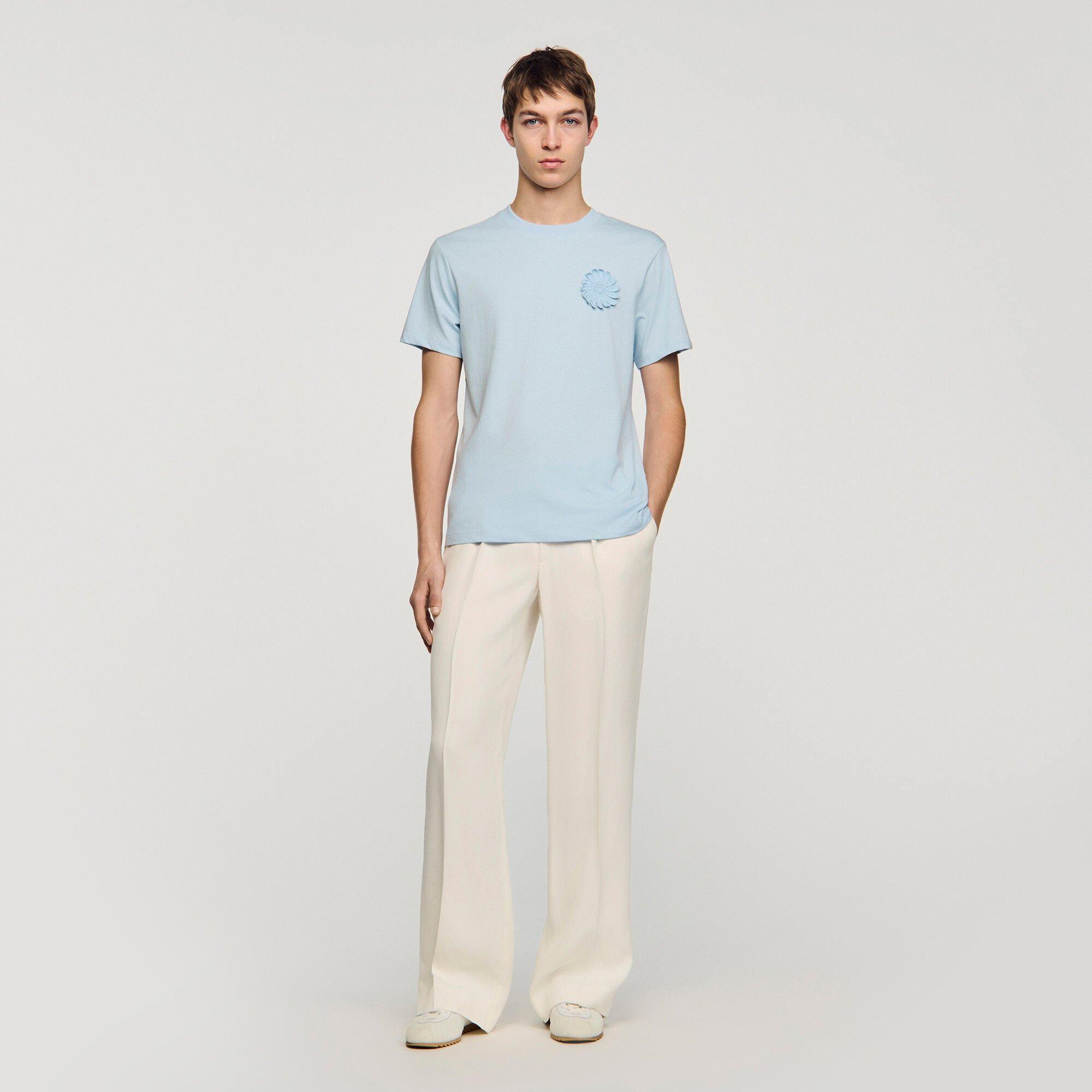 Cotton crochet flower T-shirt by SANDRO PARIS