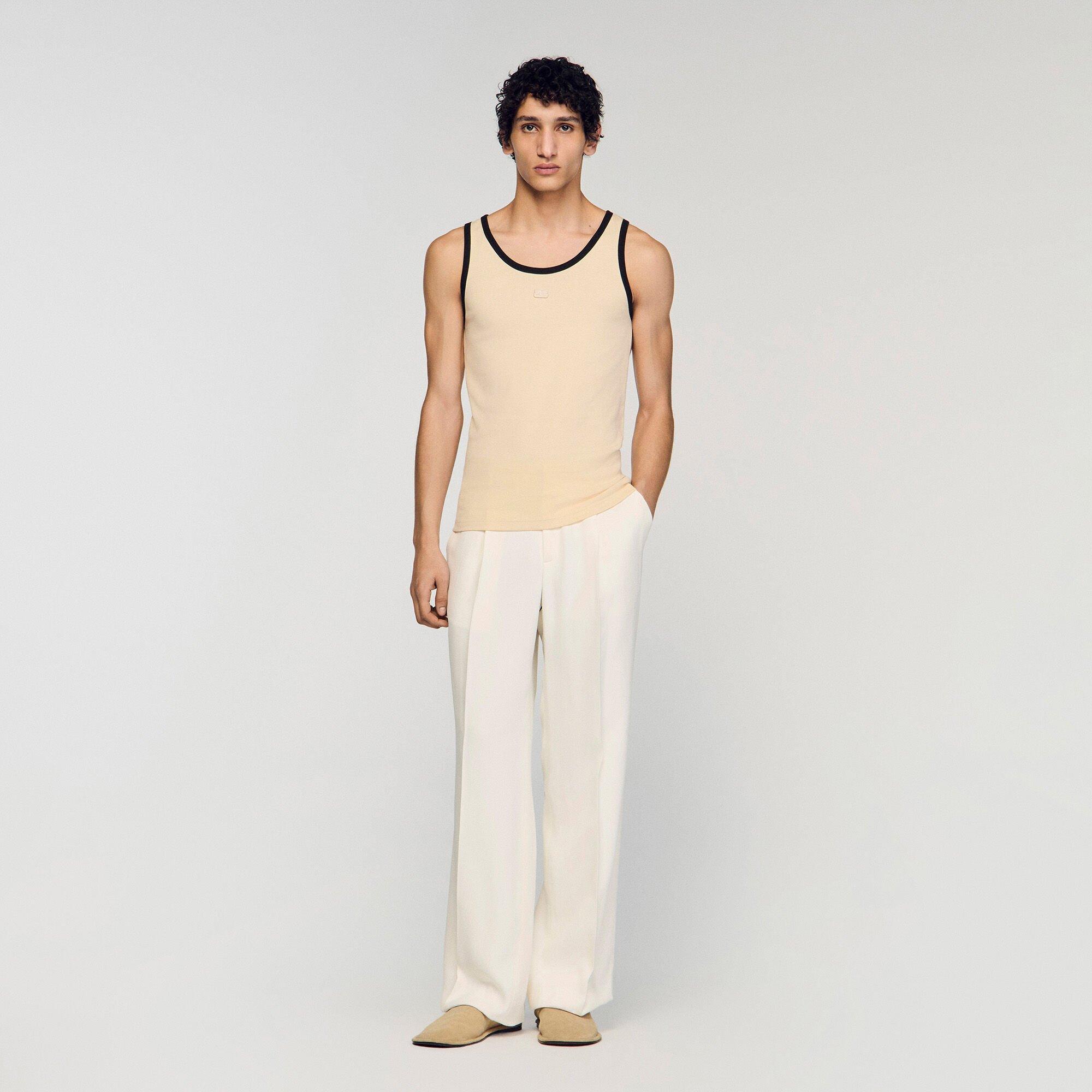 Cotton vest top with patch by SANDRO PARIS