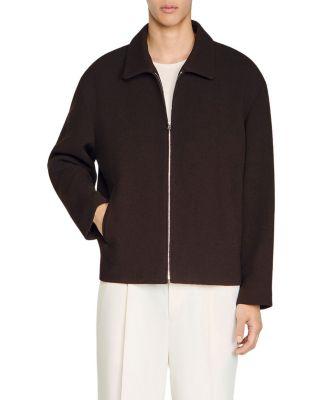 Crepe Waffled Zipper Jacket by SANDRO PARIS