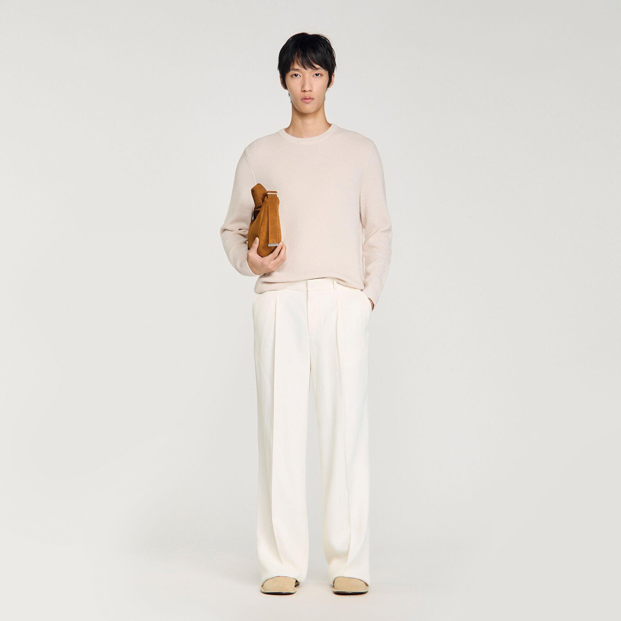 Crew-neck sweater in seed stitch by SANDRO PARIS