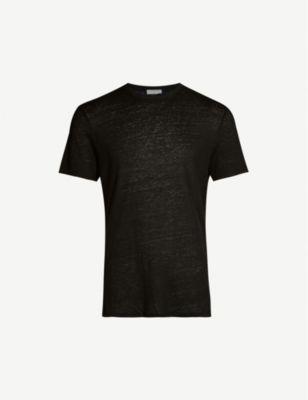 Crewneck linen-jersey T-shirt by SANDRO PARIS