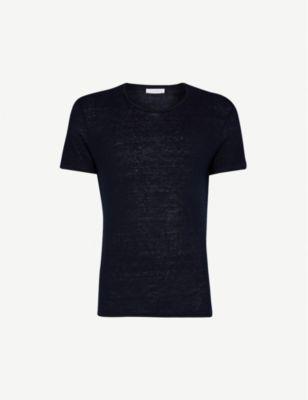 Crewneck linen-jersey T-shirt by SANDRO PARIS