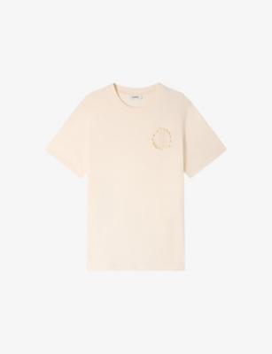 Crochet-Flower Short-Sleeved Cotton-Jersey T-Shirt by SANDRO PARIS
