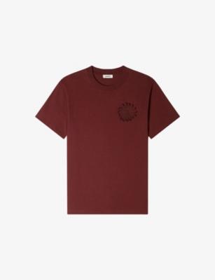 Crochet-Flower Short-Sleeved Cotton-Jersey T-Shirt by SANDRO PARIS