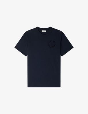 Crochet-Flower Short-Sleeved Cotton-Jersey T-Shirt by SANDRO PARIS
