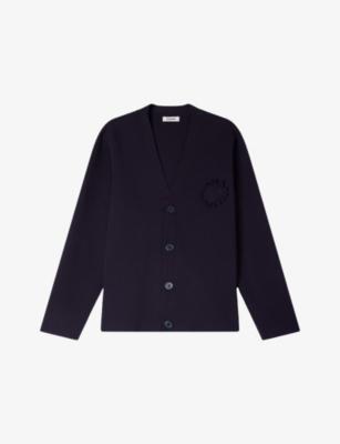 Crochet-Flower V-Neck Knitted Cardigan by SANDRO PARIS