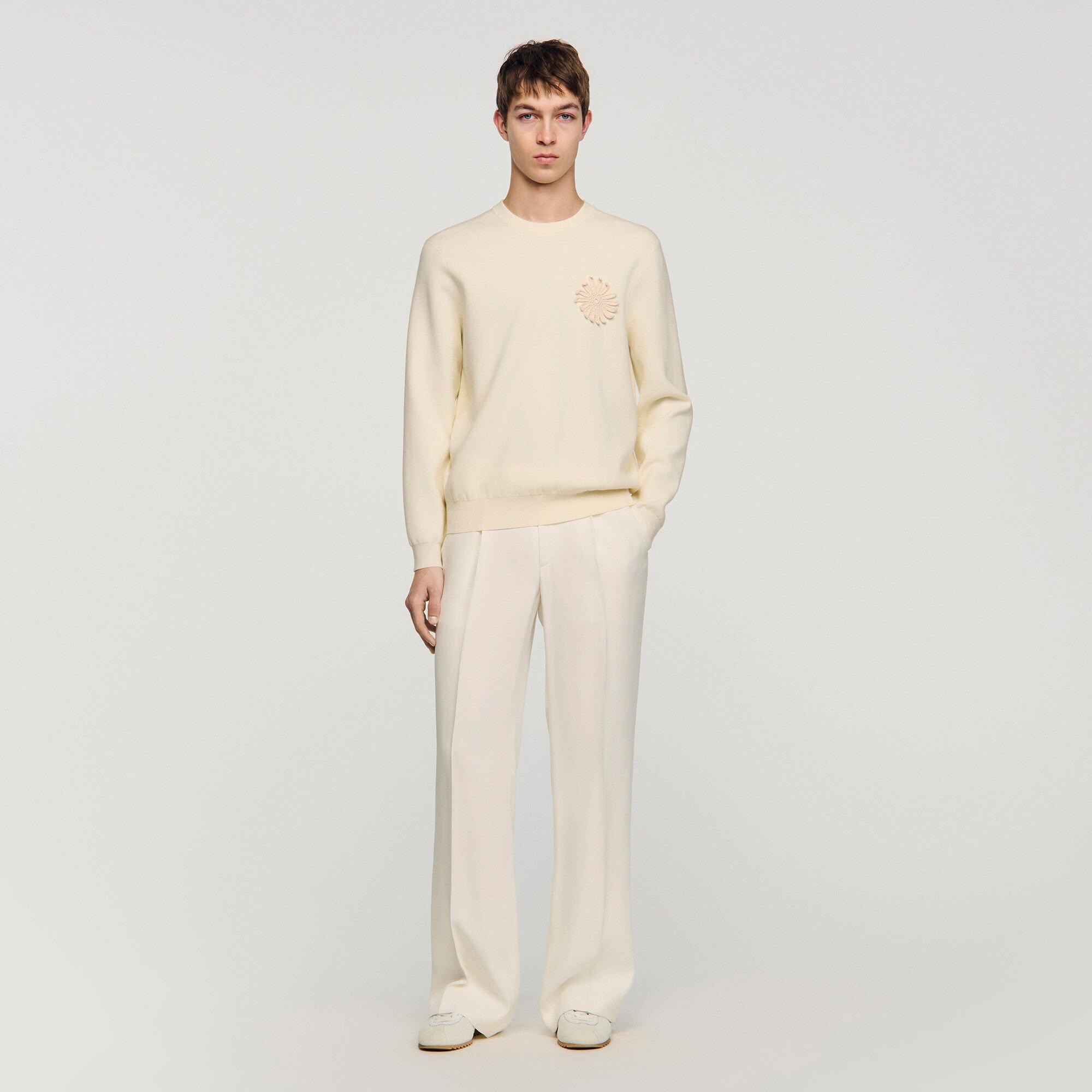 Crochet flower knit sweatshirt by SANDRO PARIS