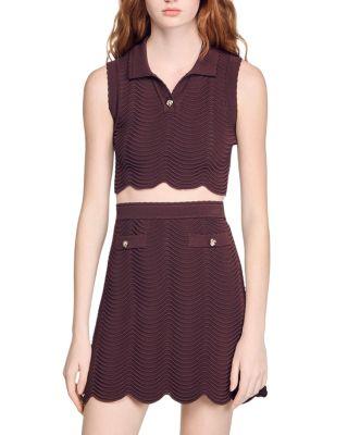 Cropped Decorative Knit Top by SANDRO PARIS