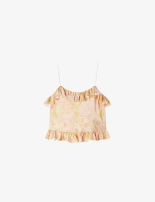 Cropped Flower-Print Woven Cami Top by SANDRO PARIS