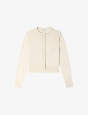 Cropped Padded-Collar Cotton-Blend Cardigan by SANDRO PARIS