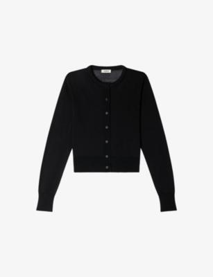Cropped Padded-Collar Cotton-Blend Cardigan by SANDRO PARIS