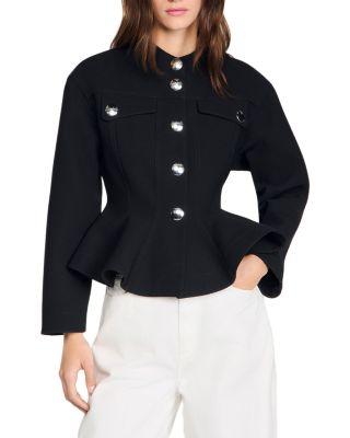 Cropped Ruffle Peplum Jacket by SANDRO PARIS
