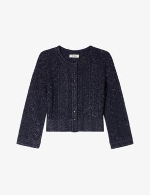 Cropped Strass-Knit Cardigan by SANDRO PARIS