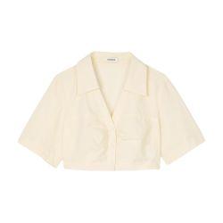 Cropped gathered shirt by SANDRO PARIS