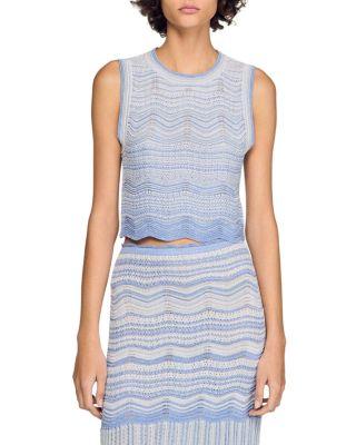 Davi Decorative Knit Crop Top by SANDRO PARIS