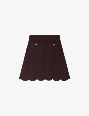 Decorative Button-Embellished Stretch-Knit Mini Skirt by SANDRO PARIS