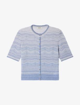 Decorative Short-Sleeve Knitted Cardigan by SANDRO PARIS
