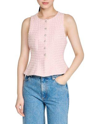 Demie Sequin Tweed Top by SANDRO PARIS