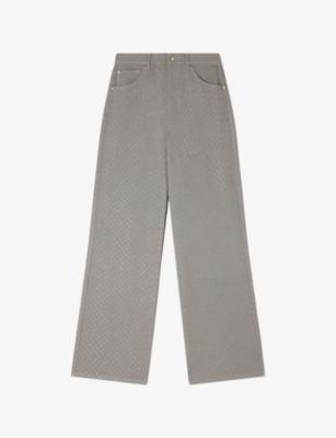 Diamante-Embellished Relaxed-Fit Denim Jeans by SANDRO PARIS
