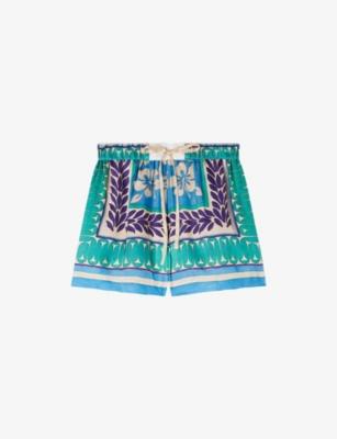 Drawstring Floral-Print Woven Shorts by SANDRO PARIS