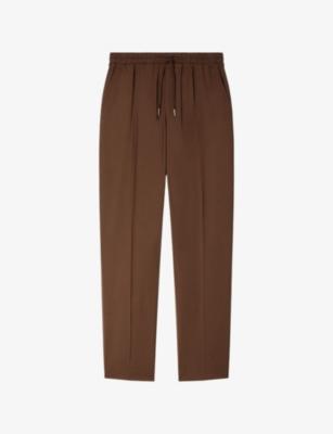 Drawstring-waist straight-leg wool-blend trousers by SANDRO PARIS