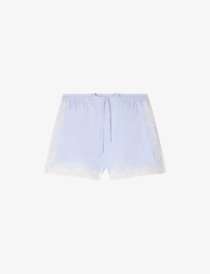 Elasticated-Waist Lace-Trim Cotton Shorts by SANDRO PARIS