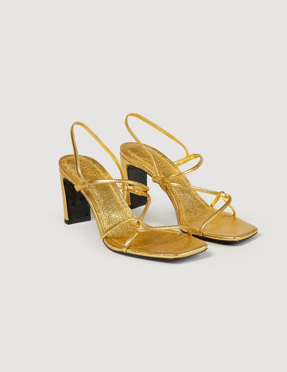 Embossed leather sandals by SANDRO PARIS