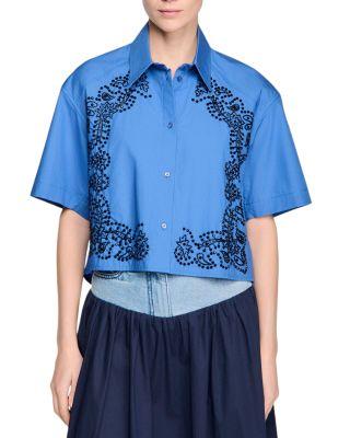 Embroidered Beaded Shirt by SANDRO PARIS