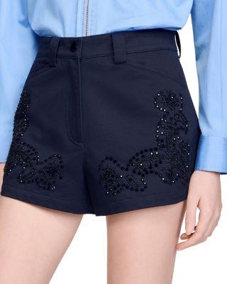 Embroidered Cotton Shorts by SANDRO PARIS