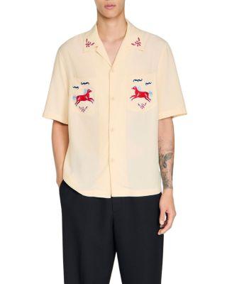 Embroidered Horse Loose Fit Shirt by SANDRO PARIS