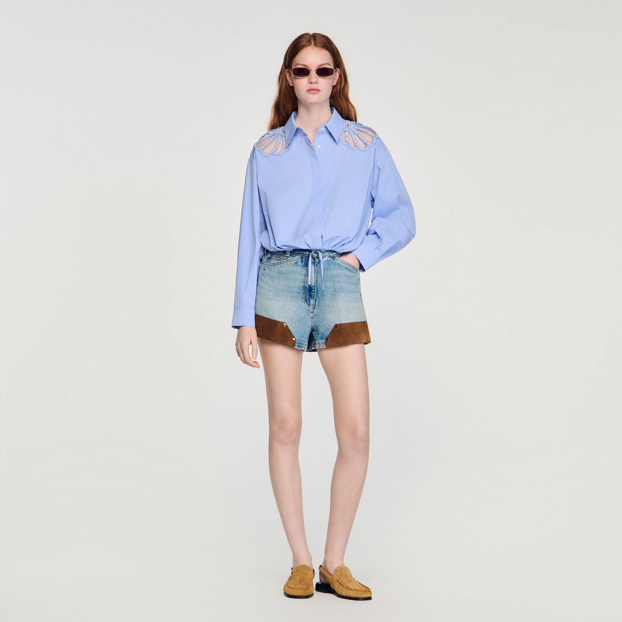 Embroidered cotton shirt by SANDRO PARIS