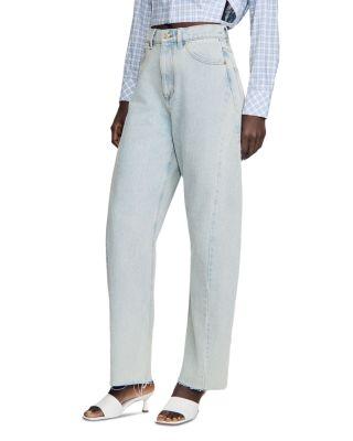 Ethan Wide Leg Barrel Jeans in Sky Blue by SANDRO PARIS