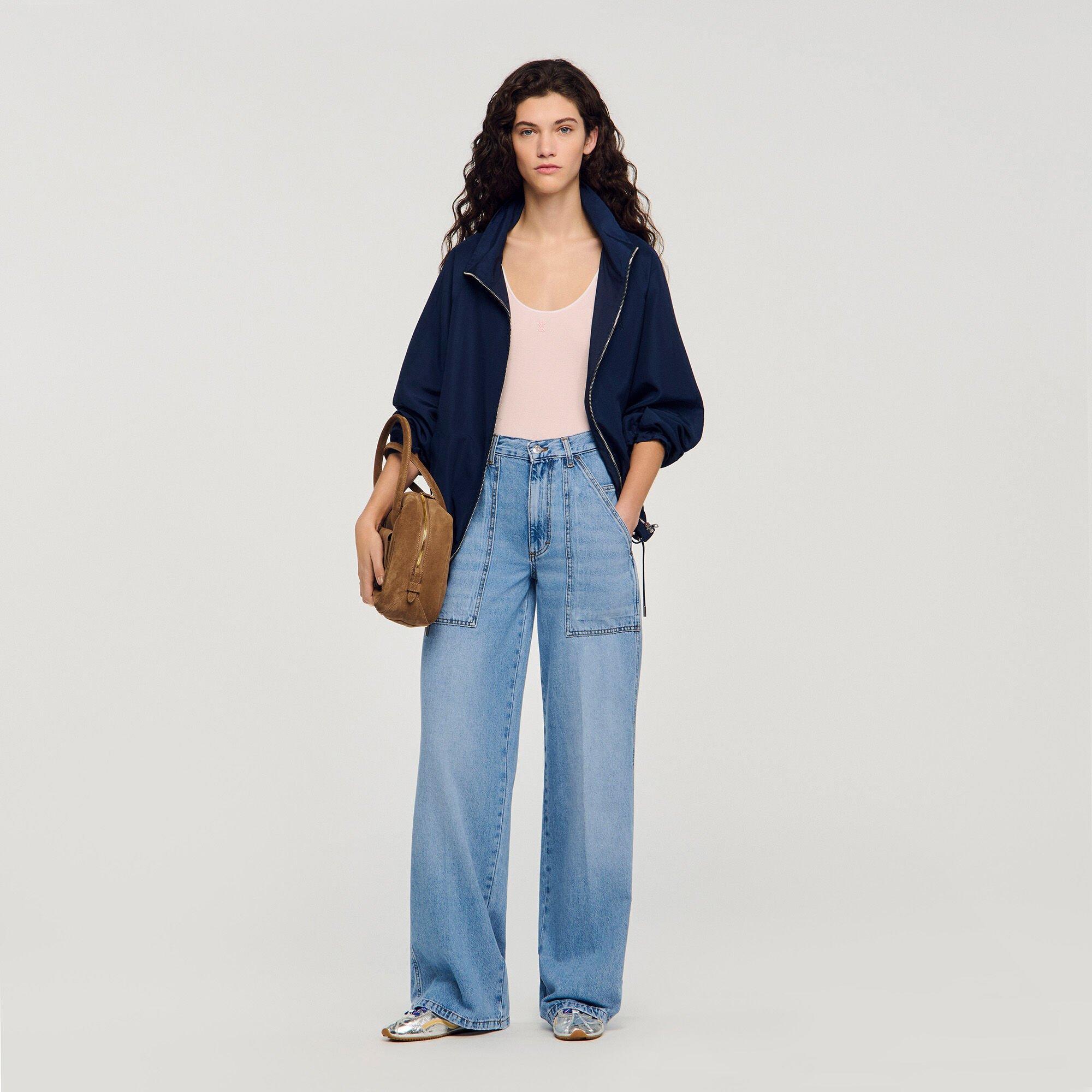 Faded wide straight-leg jeans by SANDRO PARIS