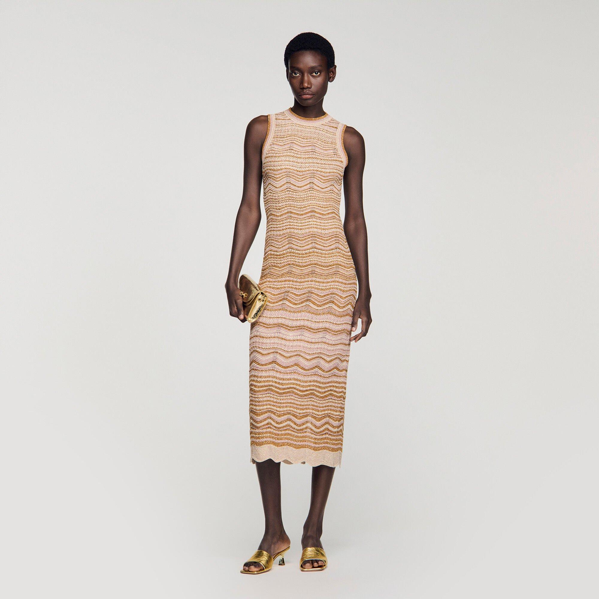 Fancy knit midi dress by SANDRO PARIS