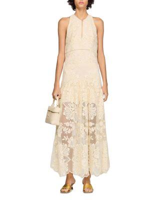 Floral Cotton Guipure Maxi Dress by SANDRO PARIS