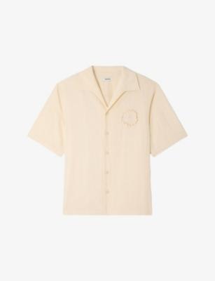 Floral-Embroidered Relaxed-Fit Crochet Shirt by SANDRO PARIS