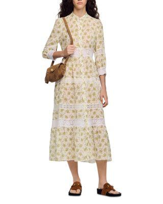 Floral Lace Trim Maxi Dress by SANDRO PARIS
