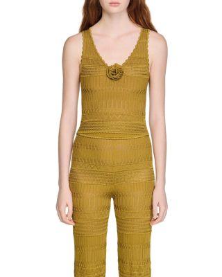 Floral Pointelle Knit Top by SANDRO PARIS