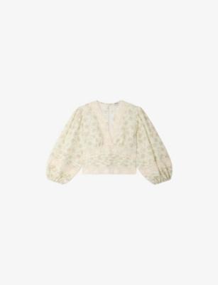 Floral-Print Cropped Woven Top by SANDRO PARIS
