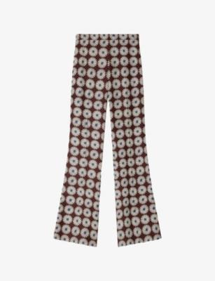 Floral-Print Flared Woven Trousers by SANDRO PARIS