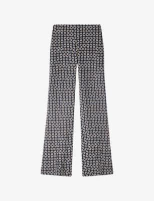 Floral-Print Flared Woven Trousers by SANDRO PARIS