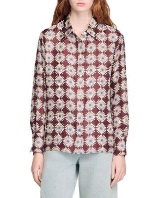 Floral Print Silk Shirt by SANDRO PARIS