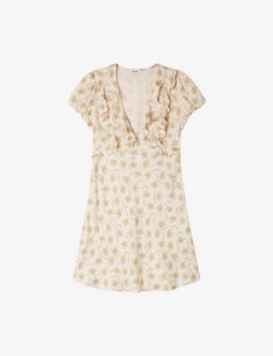 Floral-Print V-Neck Woven Mini Dress by SANDRO PARIS