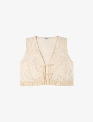 Floral Tie-Front Lace Top by SANDRO PARIS