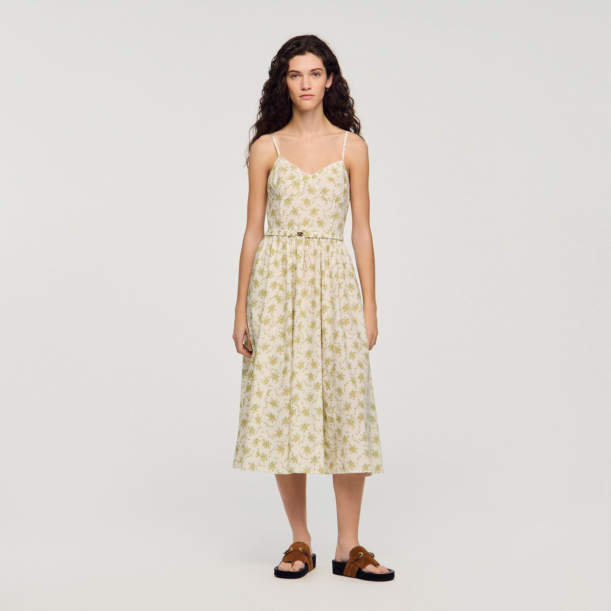 Floral midi dress with straps by SANDRO PARIS