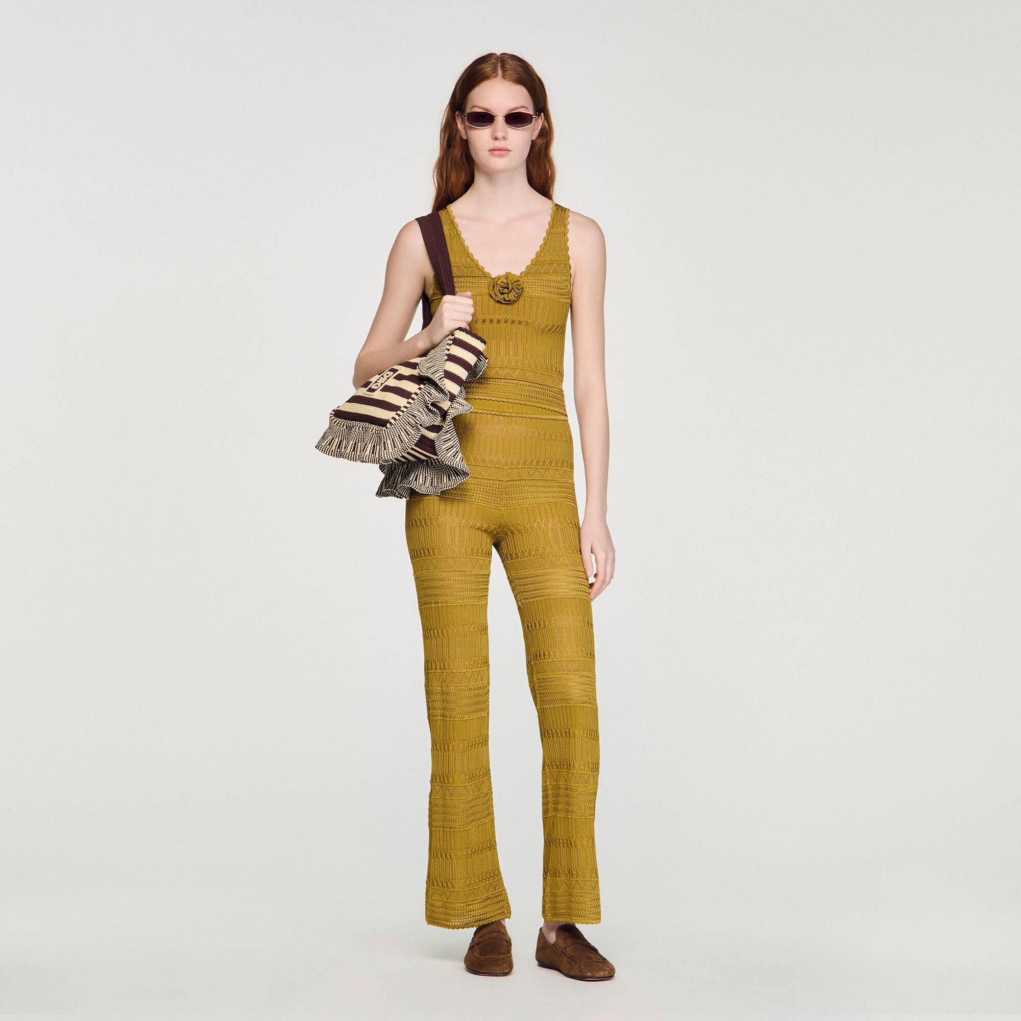 Floral pointelle knit top by SANDRO PARIS