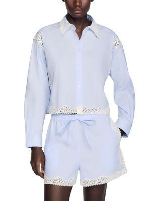 Gaia Lace Trim Shirt by SANDRO PARIS